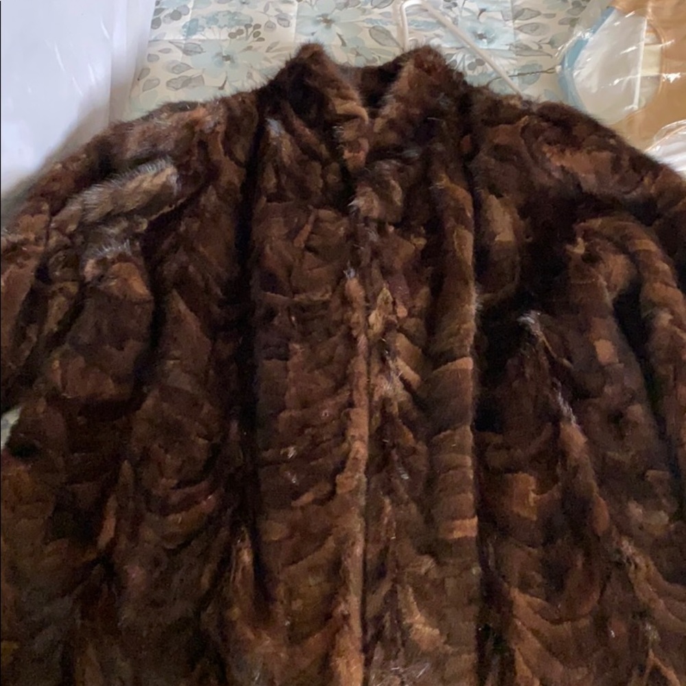Faux mink coat